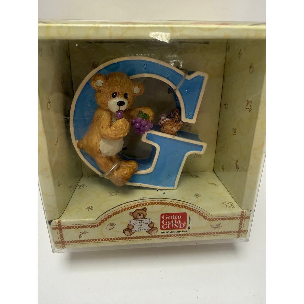 Copied - Vintage Gund Thinking Of You Letter G Teddy Bear Display Figurine 1998